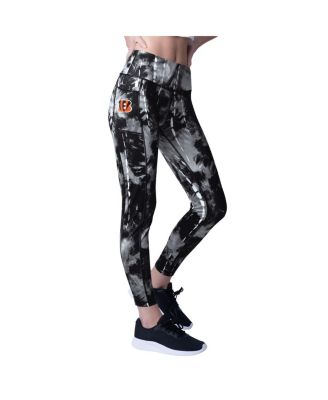 MSX by Michael Strahan - Women's Black Cincinnati Bengals Serena Tie-Dye Leggings