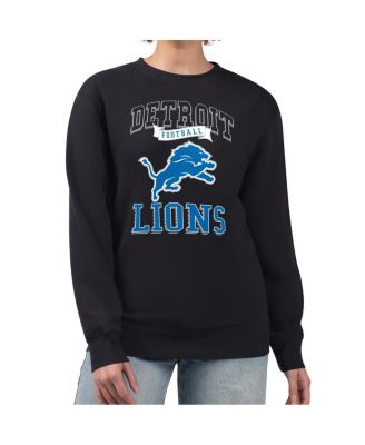 G-III 4Her by Carl Banks - Women's Black Detroit Lions Team Logo Graphic Tri-Blend Pullover Sweatshirt