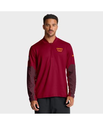 Nike - Men's Burgundy Washington Commanders Sideline Dri-FIT Half-Zip Pullover Hoodie