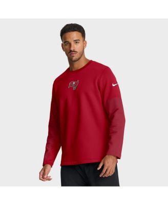 Nike - Men's Red Tampa Bay Buccaneers Sideline Coach Therma-FIT Long Sleeve T-Shirt