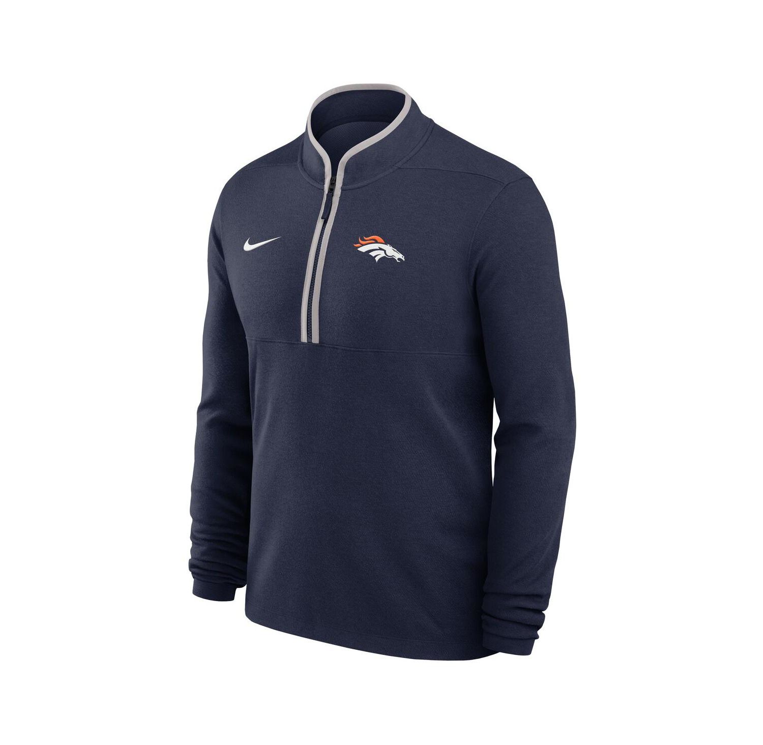 Men's Navy Denver Broncos Lightweight Victory Dri-FIT Half-Zip Pullover Hoodie