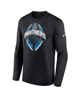 Men's Black Carolina Panthers Primetime Legend Icon Performance Long Sleeve T-Shirt