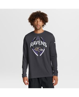 Nike - Men's Anthracite Baltimore Ravens Primetime Legend Icon Performance Long Sleeve T-Shirt