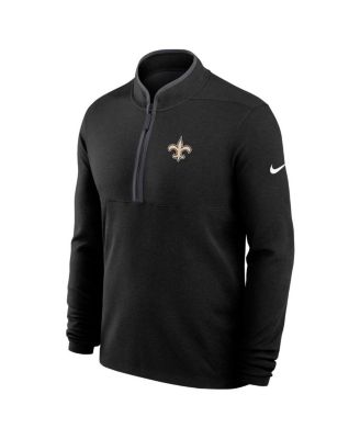 Men's Black New Orleans Saints Lightweight Victory Dri-FIT Half-Zip Pullover Hoodie