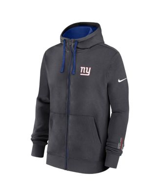 Men's Anthracite New York Giants Primetime Club Full-Zip Hoodie