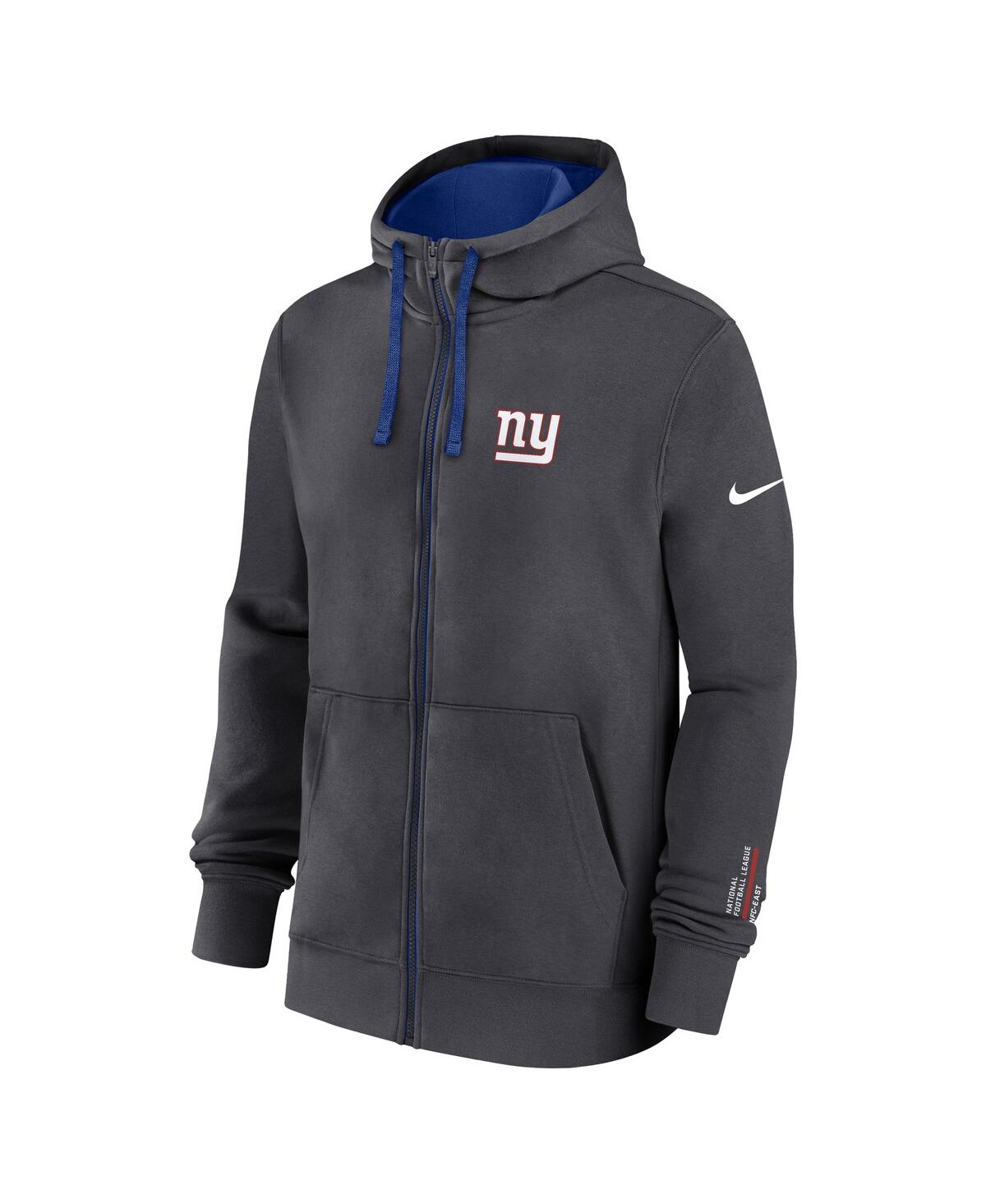 Nike Anthracite New York Giants Primetime Club Full-zip Hoodie In Gray