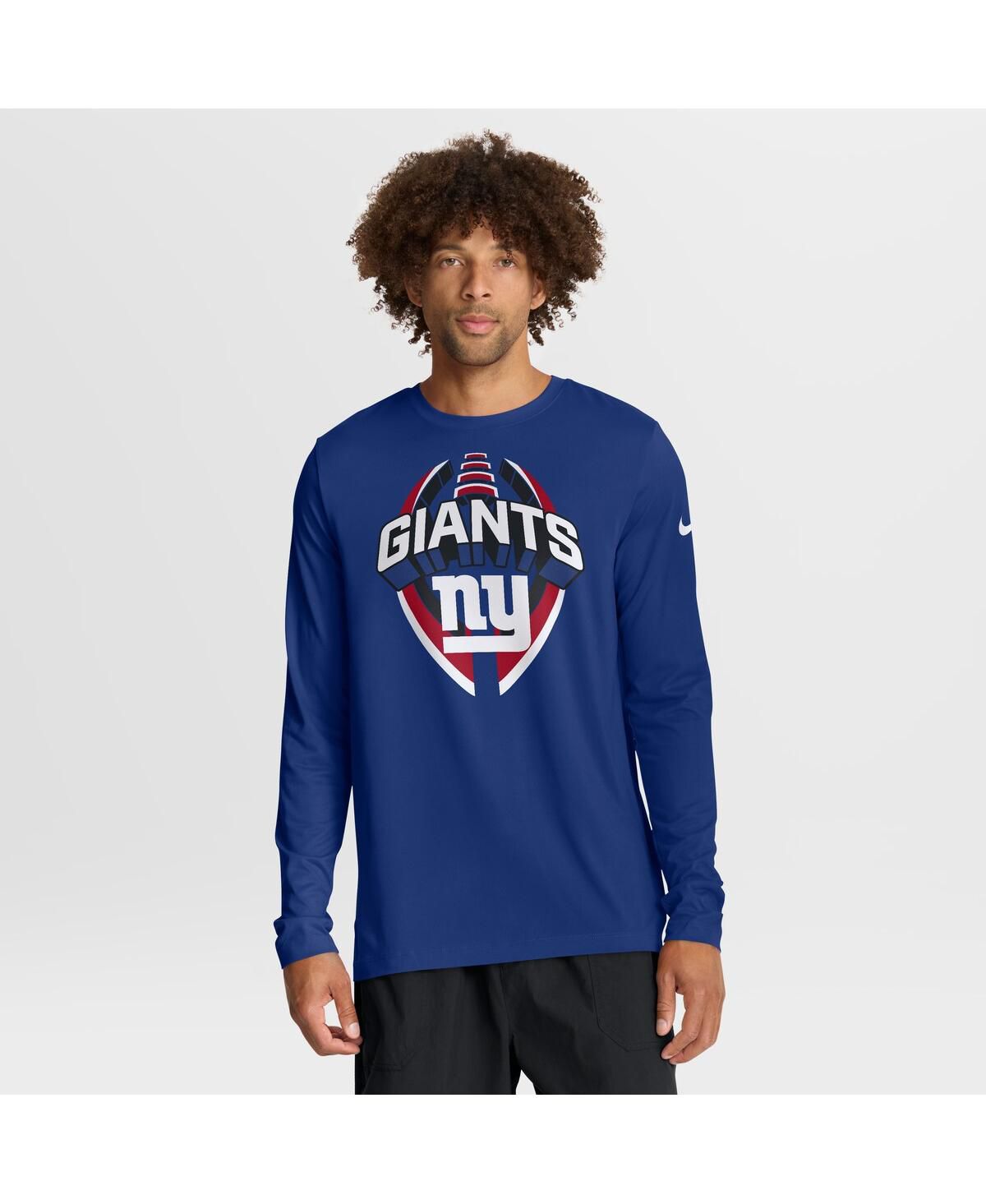 Мужская футболка с длинным рукавом Royal New York Giants Prime Time Legend Icon Performance