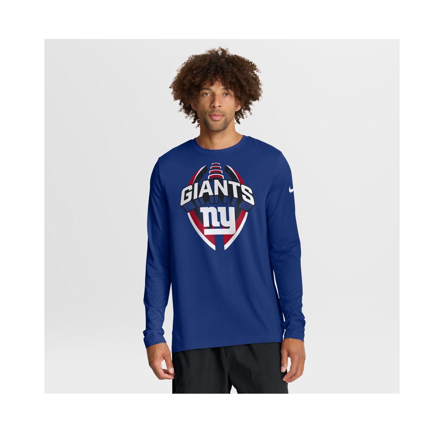 Men's Royal New York Giants Primetime Legend Icon Performance Long Sleeve T-Shirt