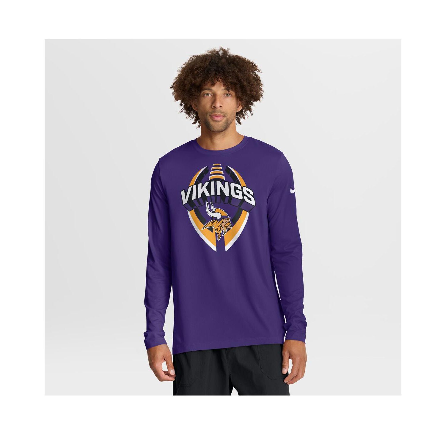 Men's Purple Minnesota Vikings Primetime Legend Icon Performance Long Sleeve T-Shirt