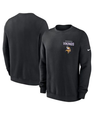 Nike - Men's Black Minnesota Vikings Primetime Club Fleece Pullover Sweatshirt