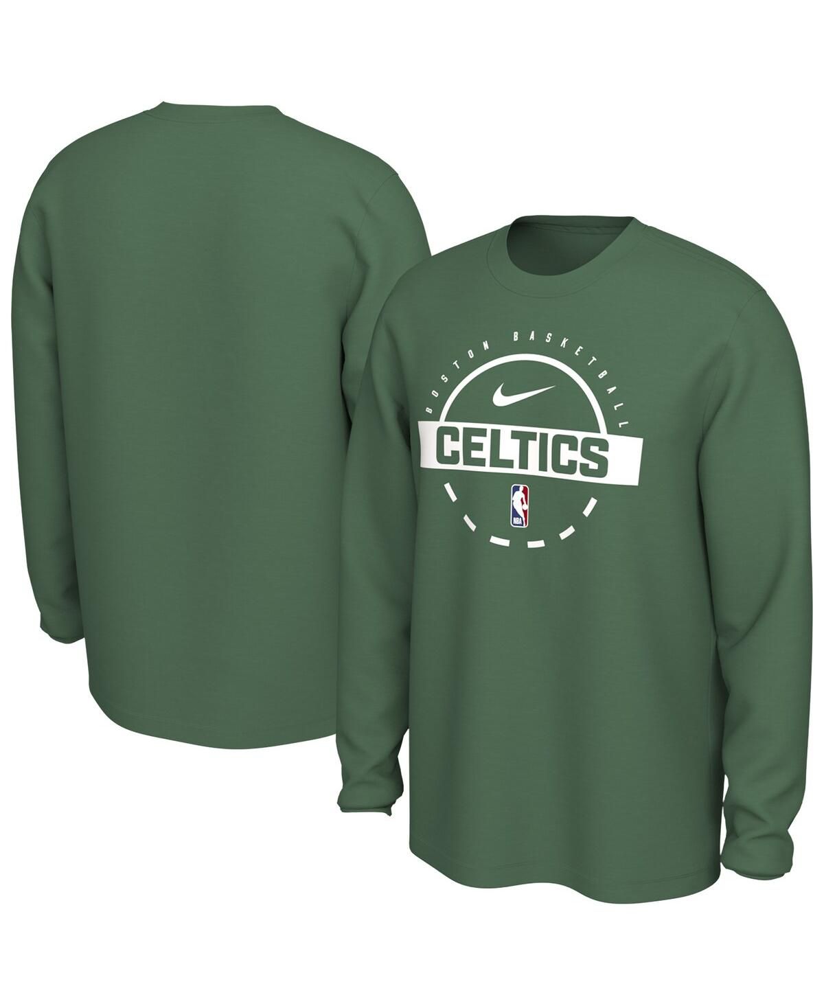 Мужская тренировочная футболка Kelly Green Boston Celtics Authentic с длинным рукавом