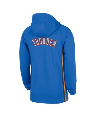 Men's Blue Oklahoma City Thunder Authentic On Court Zone Quarter-Zip Dri-FIT Hoodie Jacket
