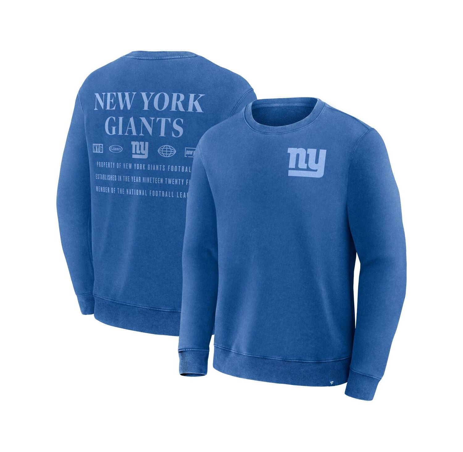 Men's Royal New York Giants Deep Route Pullover Sweatshirt
