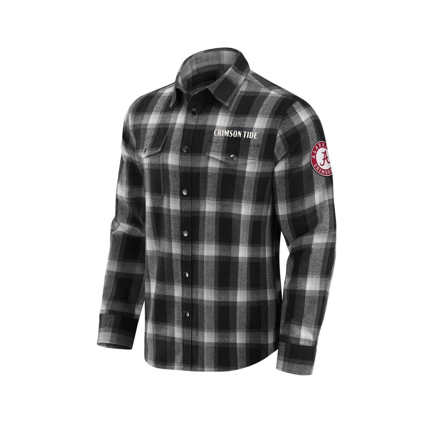 Darius Rucker Collection by Men's Black Alabama Crimson Tide Team Flannel Plaid Full-Snap Shirt