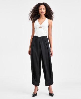 Bar III - Women's Bubble-Waist Cropped Pants