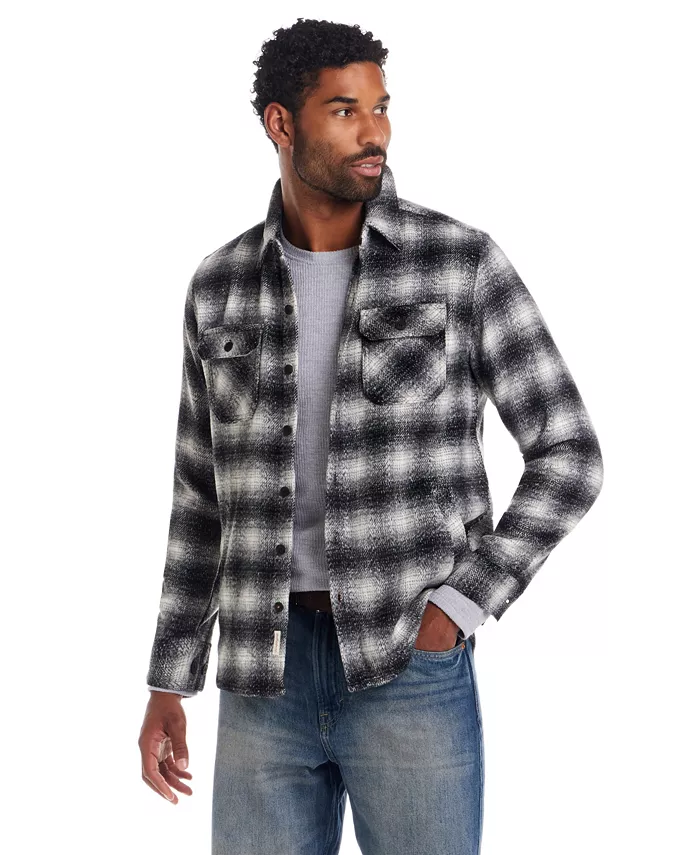 Wool Blend Brushed Plaid Shirt Jacket - thumbnail 2