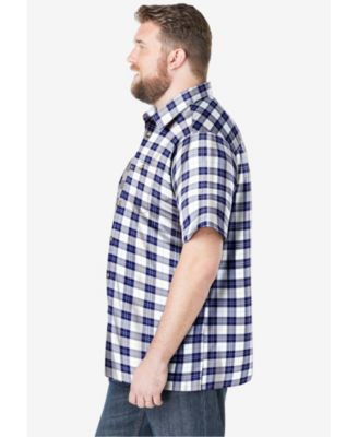 Big & Tall Plaid Wrinkle-Resistant Short Sleeve Button Down