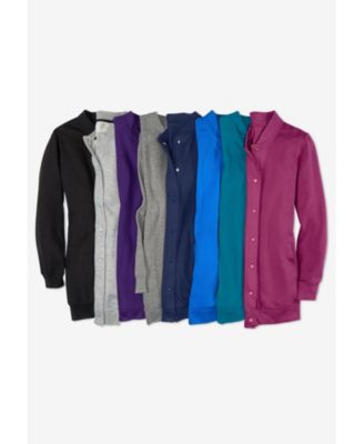 Plus Size Fleece Baseball Jacket