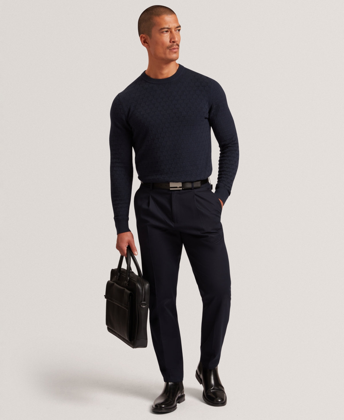 Ted Baker Men's Sainsy T Stitch Crewneck Sweater