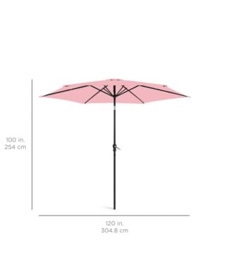 10ft Outdoor Steel Market Patio Umbrella w/ Crank, Tilt Push Button, 6 Ribs