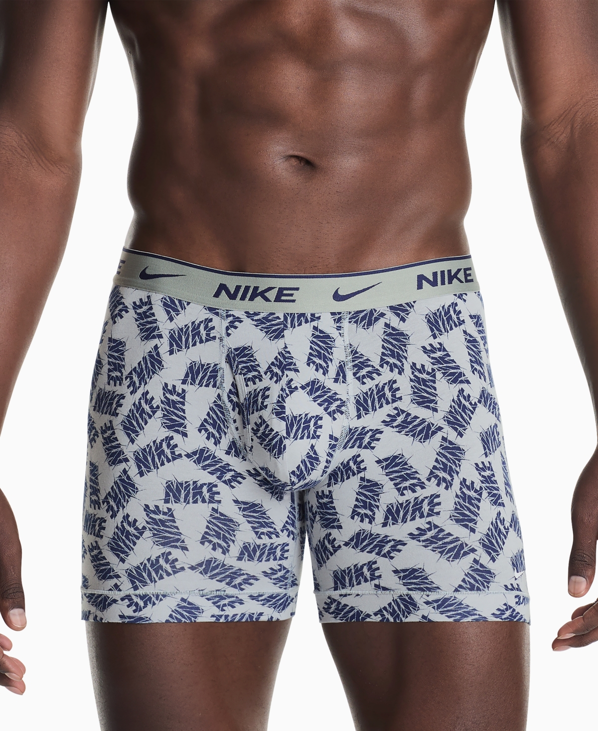Nike Men's 3-pack Dri-fit Essential Cotton Stretch Boxer Briefs In Blue
