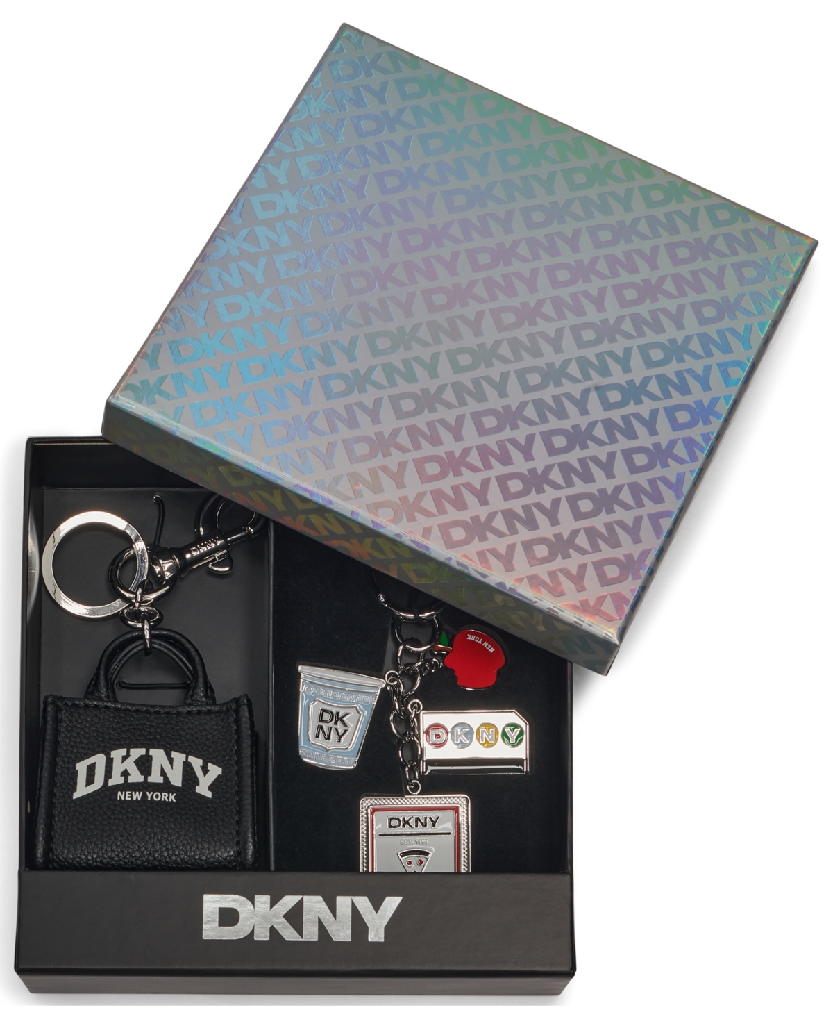 Dkny Boxed Charms And Handbag-shaped Wallet In Multi