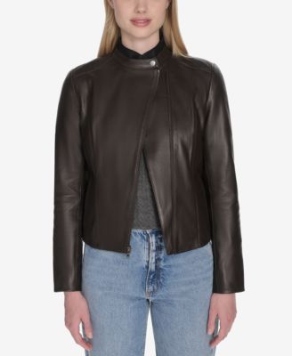 Women's Stand Collar Zip-Front Racer Jacket