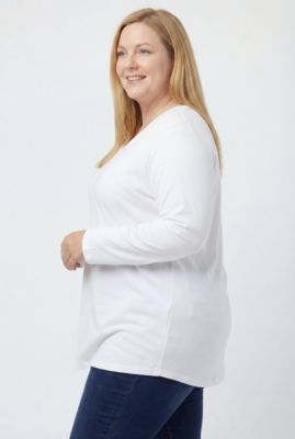 Plus Size Perfect Long-Sleeve V-Neck Tee