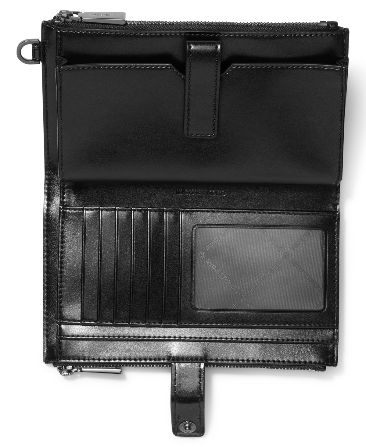 Michael Kors Michael  Jet Set Double Zip Wristlet In Black