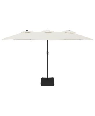 Garden Parasol Sand White Polyester Large Garden Parasol