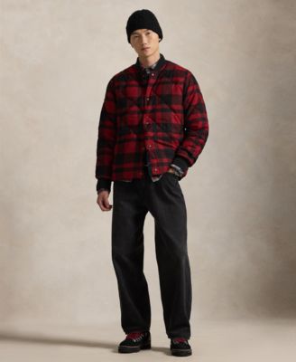 Men's Baseball Collar Buffalo Check Jacket
