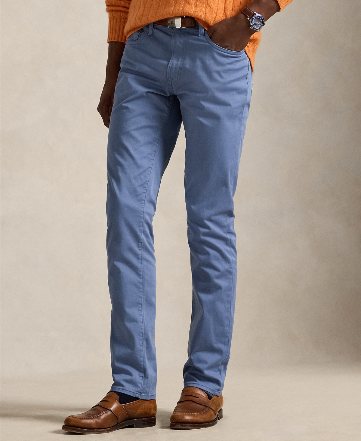 Polo Ralph Lauren Men's Varick Slim Straight Stretch Sateen Pants In Blue