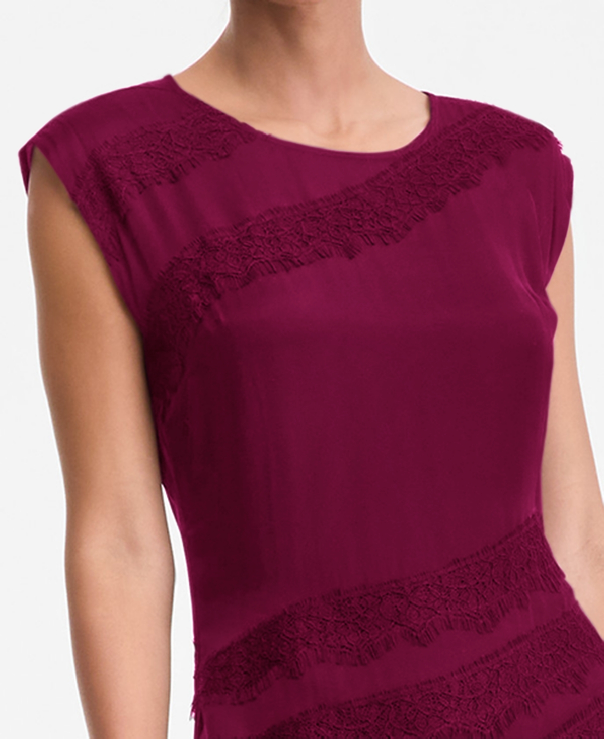 Inc International Concepts Women's Lace Stripe Midi Dress, Macy's Exclusive In Purple