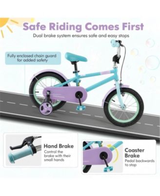 Kids Bike with Adjustable Handlebar and Saddle Purple-14 Inches