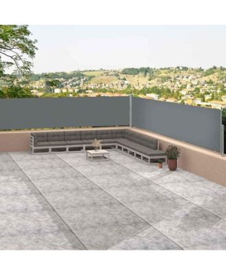 Side Awning Anthracite Polyester with PU coating, steel, aluminum