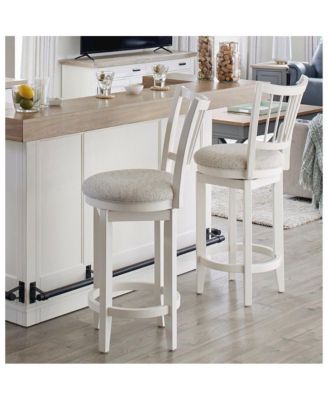 1 PC Poplar Solids Modern Dining Spindle Back Swivel Barstool