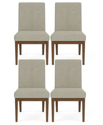 Furniture - Davie Cracked Oak 4 Pc. Upholstered Chair Set