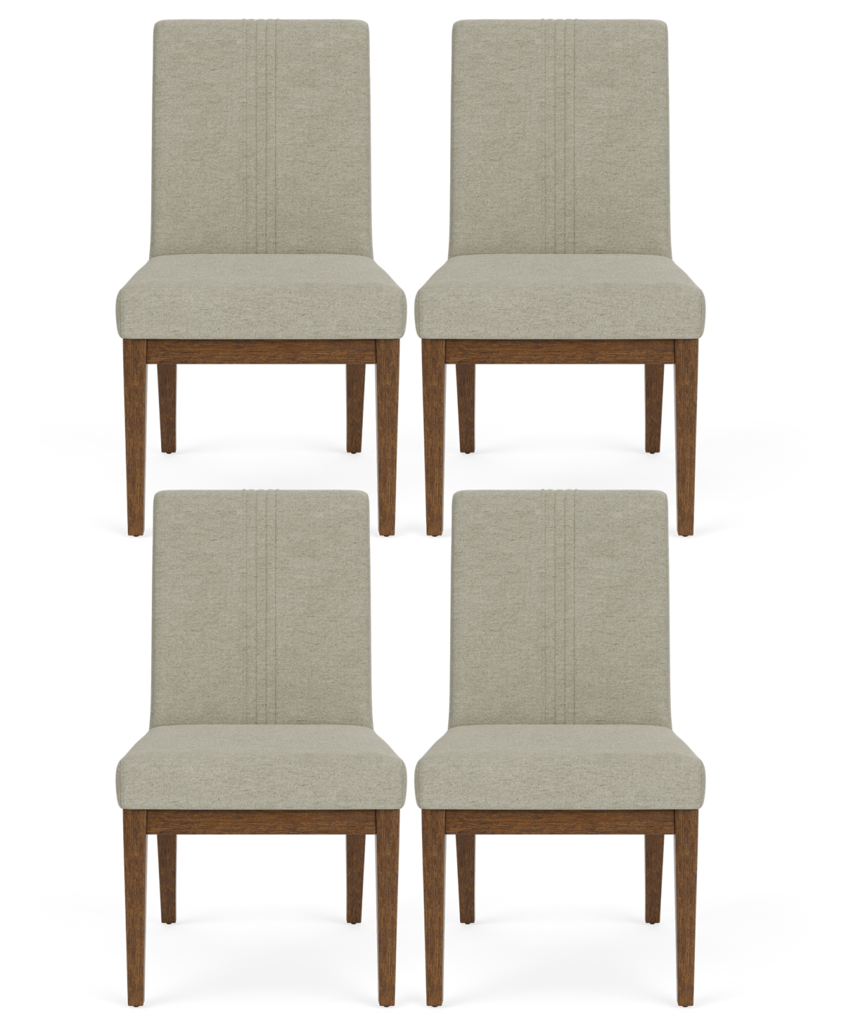 Macy's Furniture Davie Cracked Oak And Fabric 4-pc. Upholstered Chair Set In Gray