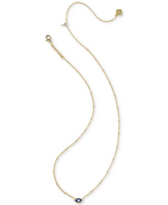 Mini Eye Magnesite and Cubic Zirconia in 14K Gold Over Brass Necklace