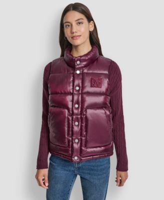 Women's Quilted Mock Neck Puffer Vest Jacket