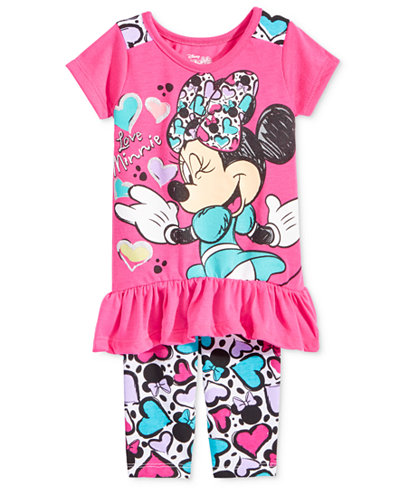 Nannette Little Girls' 2-Piece Minnie Mouse Tunic & Capri Leggings Set ...