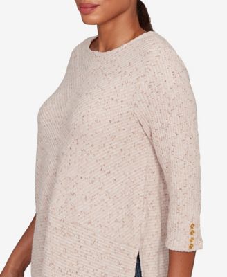 Petite Speckled Heather Rib Knit Top