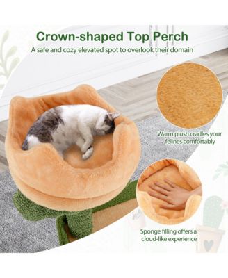 63'' Cactus Cat Tree for Indoor Cats w/ Sisal Scratching Posts & Board Condo