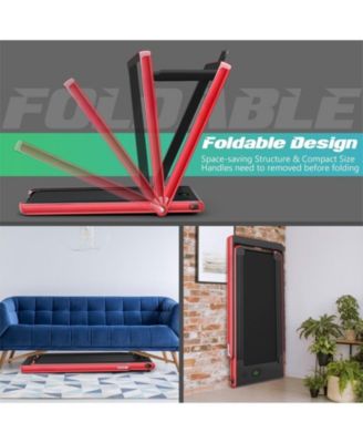 2.25HP 2 in 1 Folding Treadmill with APP Speaker Remote Control-Red