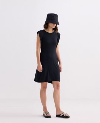 Women's Muscle Tee Short Dress in Black