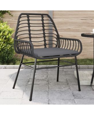 Garden Chair Black PE Rattan Standard size for adults