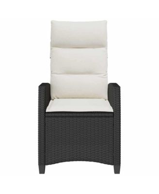 Reclining Garden Chair Black PE rattan Foldable