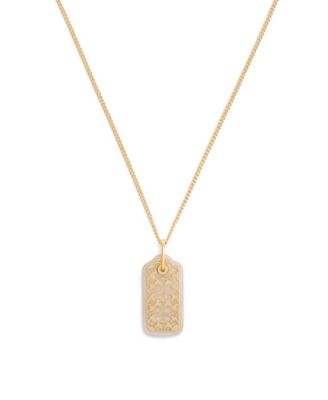 Gold Plated Hangtag Pendant Necklace
