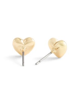 Gold Plated Heart Stud Earrings