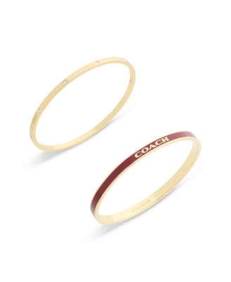 Gold Plated Duo Bangle Bracelet Set